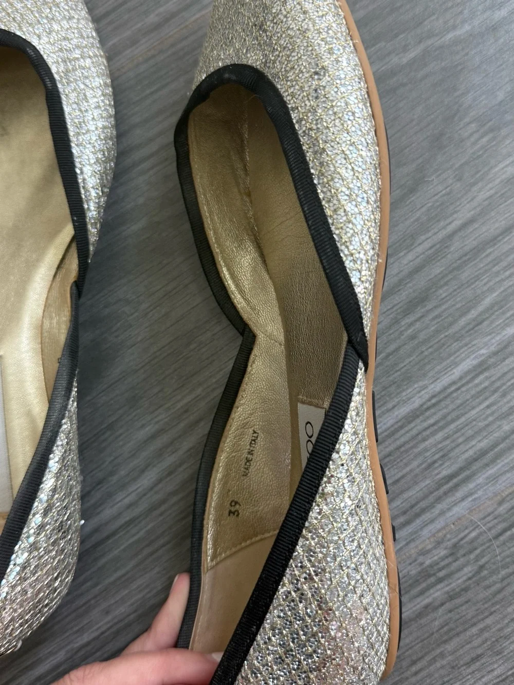 Jimmy Choo sparkling metallic